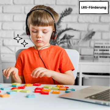 Kind legt Buchstaben